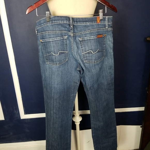 7 For All Mankind Womens Blue Straight Leg Cotton - Picture 6 of 6